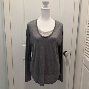 Vince Ladies Long Sleeve cross front top, Grey XS